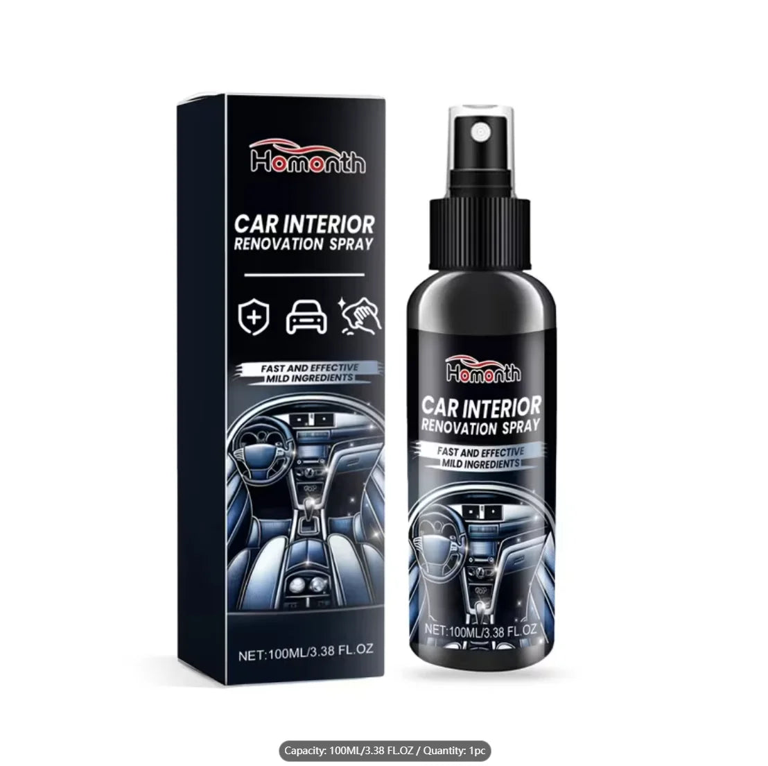 Car Interior Plastic & Leather Cleaner, Polish & Anti-Oxidation