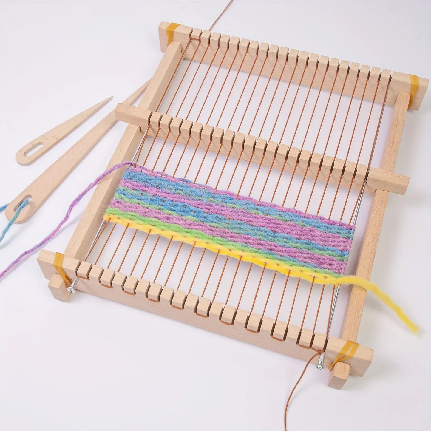 14-Piece Wooden Weaving Loom Kit 9×11in | Kids & Beginners Weaving Loom Kit Peaceful Pleasures Health and Wellness