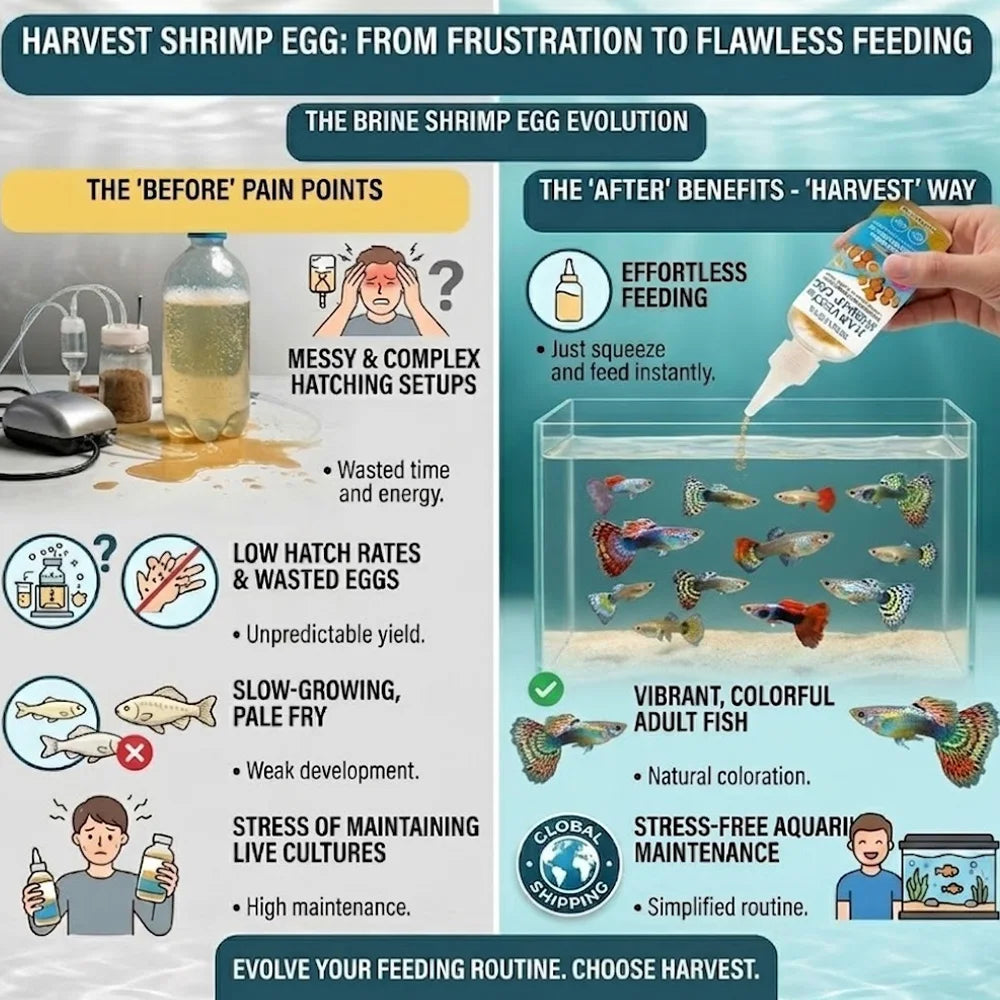 Color Enhancing Fish Food Brine Shrimp Egg Shell-free Nutritious Feed for Fancy Guppy Goldfish Fry Baby Fish Daily Health Diet Peaceful Pleasures Health and Wellness