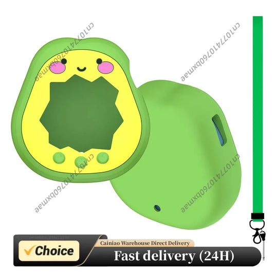 For Tamagotchi Paradise Avocado Shape Silicone Protective Shell Shockproof Anti-Scratch Protect Shell Set Gaming Accessories Peaceful Pleasures Health and Wellness