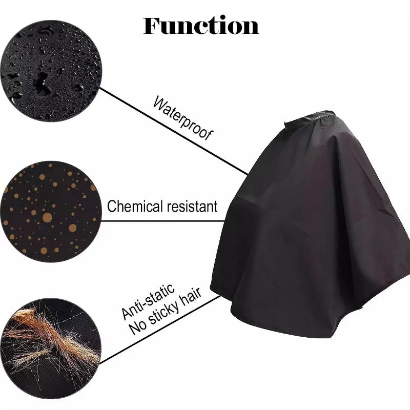 Hair Dye Tools Short Square Black Waterproof Hairdressing Salon Barber Hair Cutting Cape Cloth Wrap Hairdressing Cape Barber Peaceful Pleasures Health and Wellness