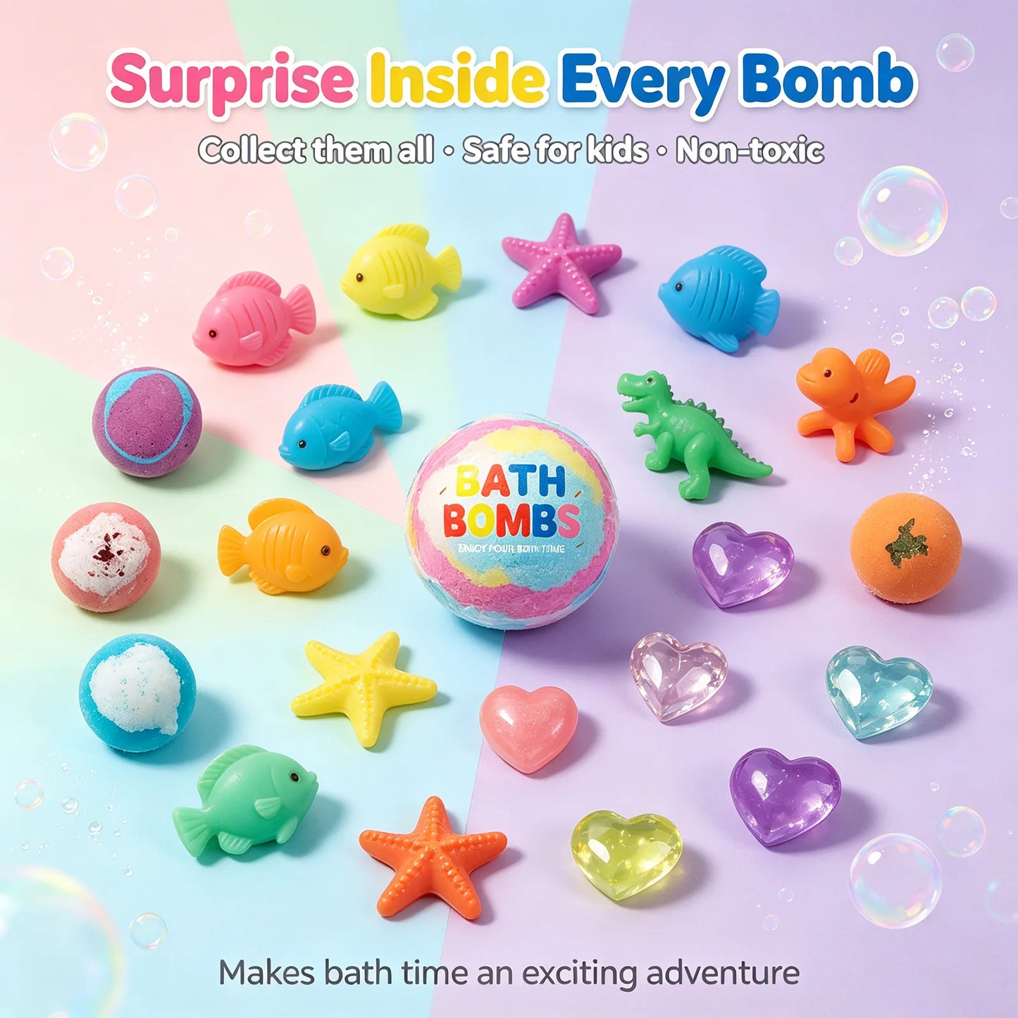 Bath Bombs with Surprise Toys Inside – 12pc Ocean Gift Set