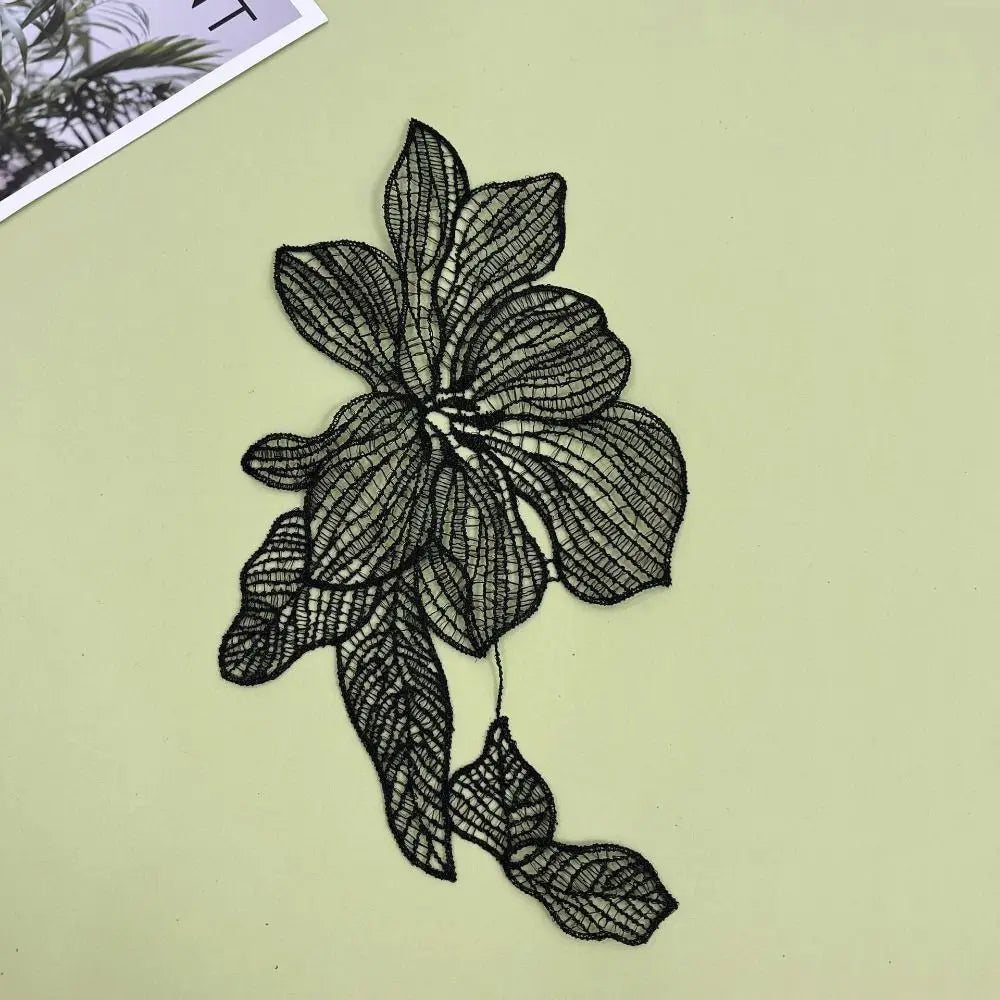 Flower Lace Applique Patch White Black – DIY Sewing Craft
