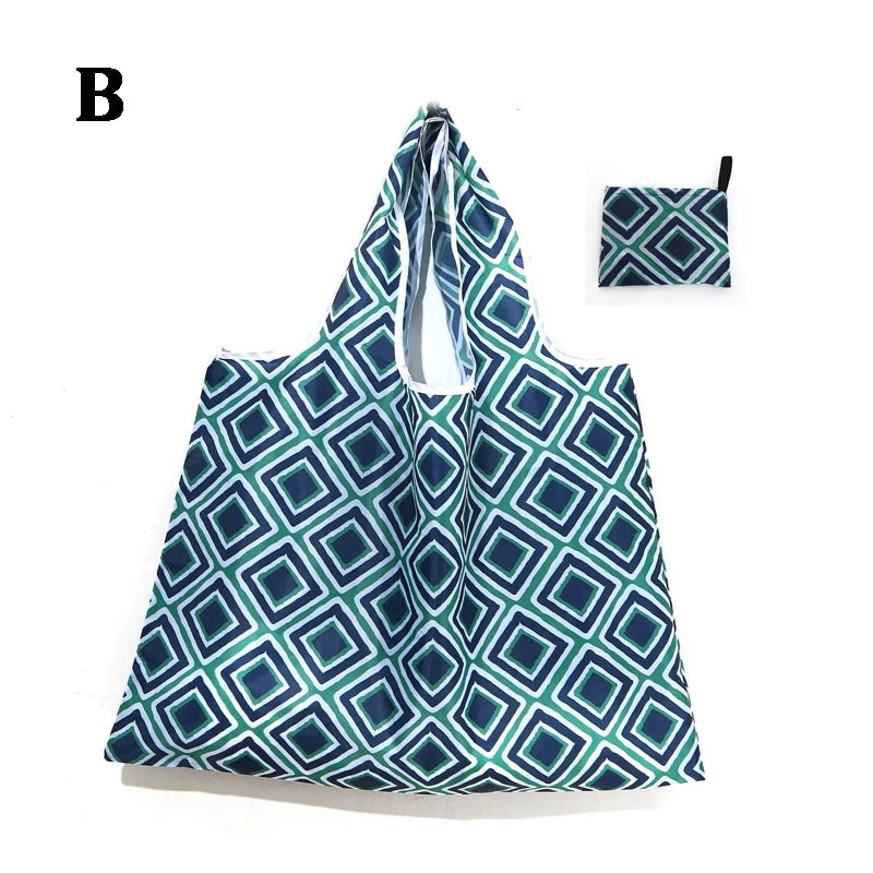 Reusable Foldable Grocery Tote Bags – Large Boho Washable