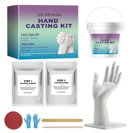 Hand Casting Kit DIY Plaster Mold Sculpture Tool Couples Hand Mold Keepsake For Family Friends, Valentine Mothers Day Wedding Peaceful Pleasures Health and Wellness