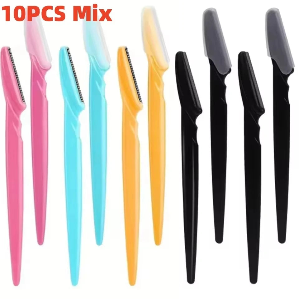 5/10/12/20pcs Eyebrow Razors Facial Eye Brow Trimmer Hair Removal Shaver Safe Blades Trimming Beauty treatment Tools Peaceful Pleasures Health and Wellness Random 10pcs