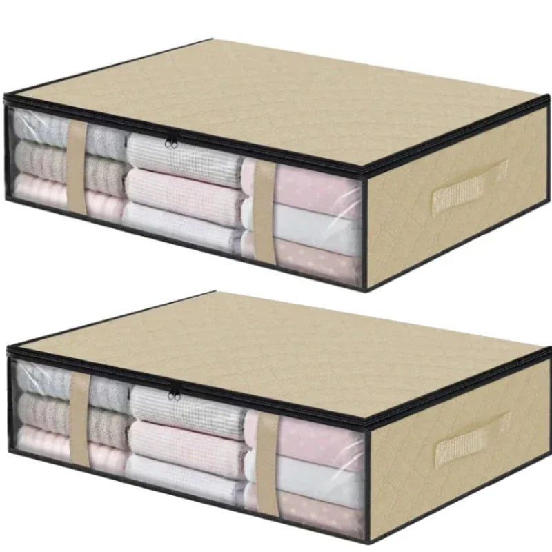 Under Bed Storage Bag – Large Foldable Dustproof Quilt Organizer