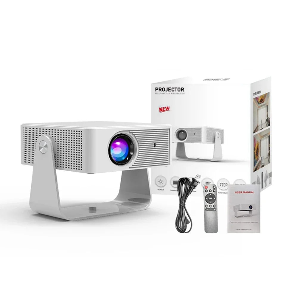 2025 X3 Projector Portable Projector Wifi Smart 1280 720P Full HD Office Home Theater Video Mini Projector Mobile Projection Peaceful Pleasures Health and Wellness White US Plug