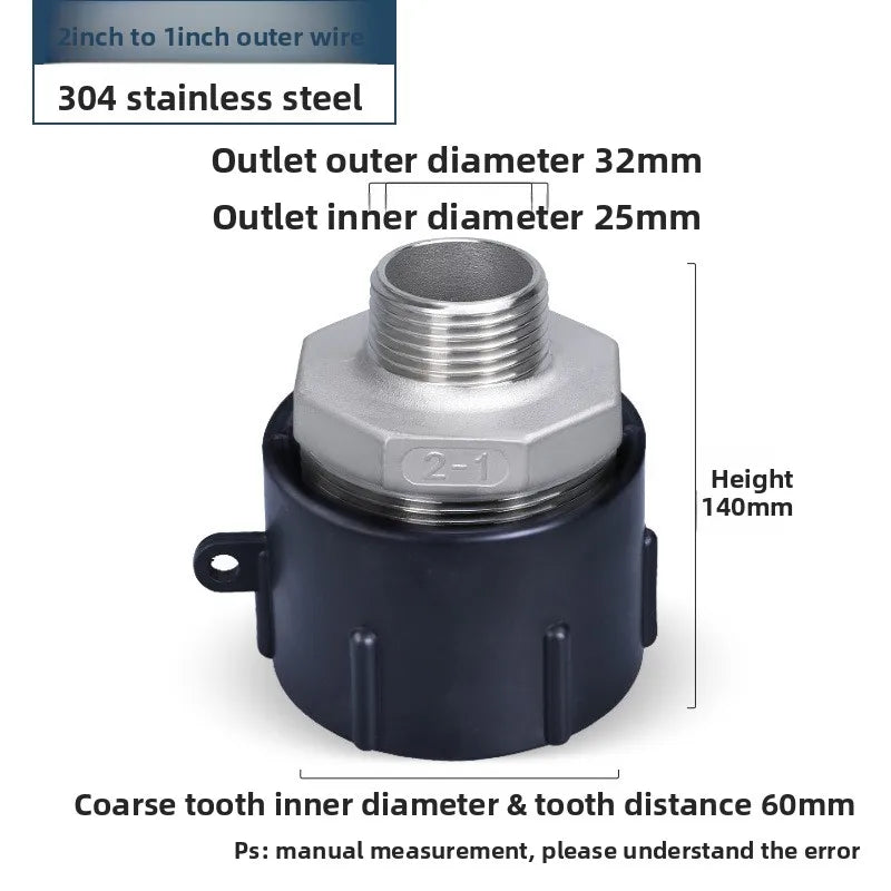 IBC Tank Adapter S60 Thread Connector – 1" to 100mm Fitting