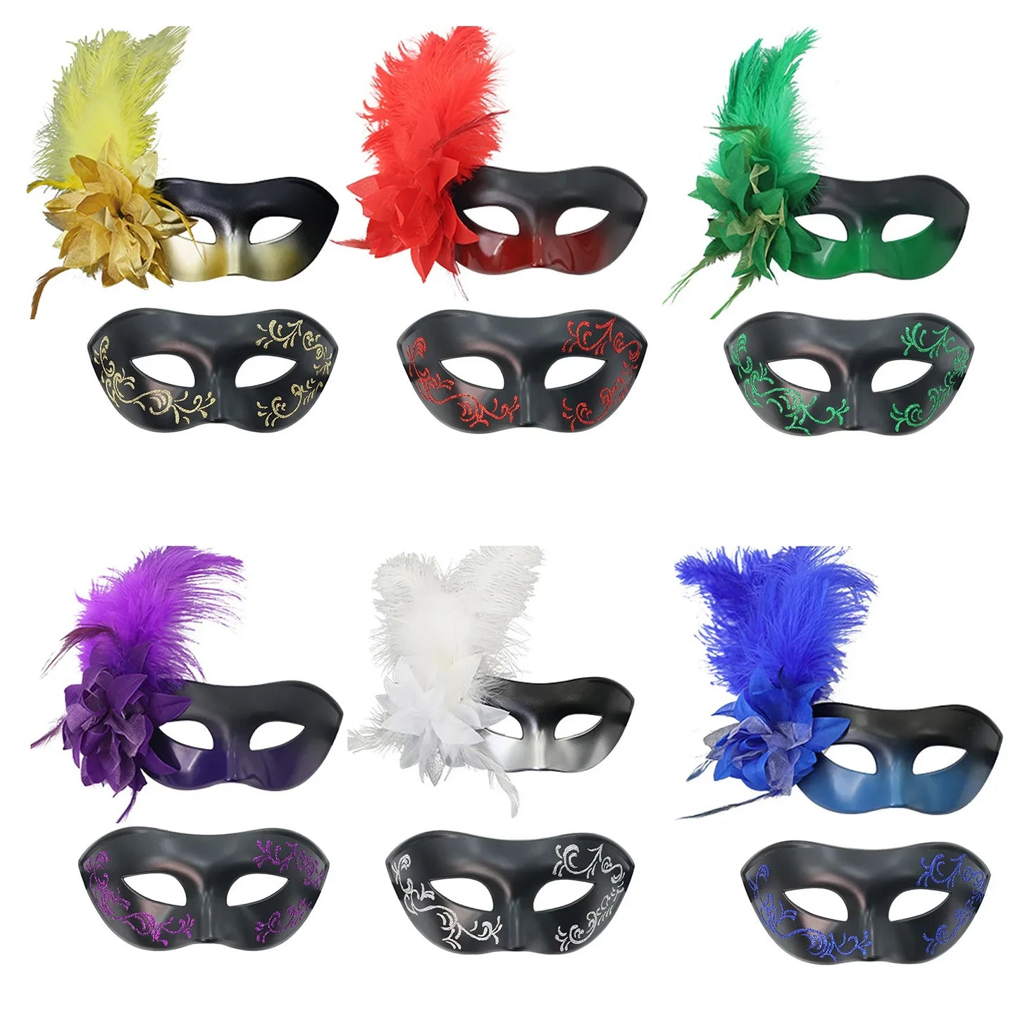 2-Pack Couple Masquerade Masks | DIY Halloween Carnival Party