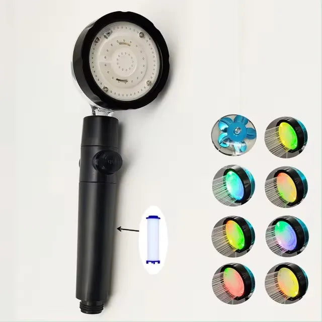 LED Color-Changing Anion Handheld Shower Head | Rainfall SPA