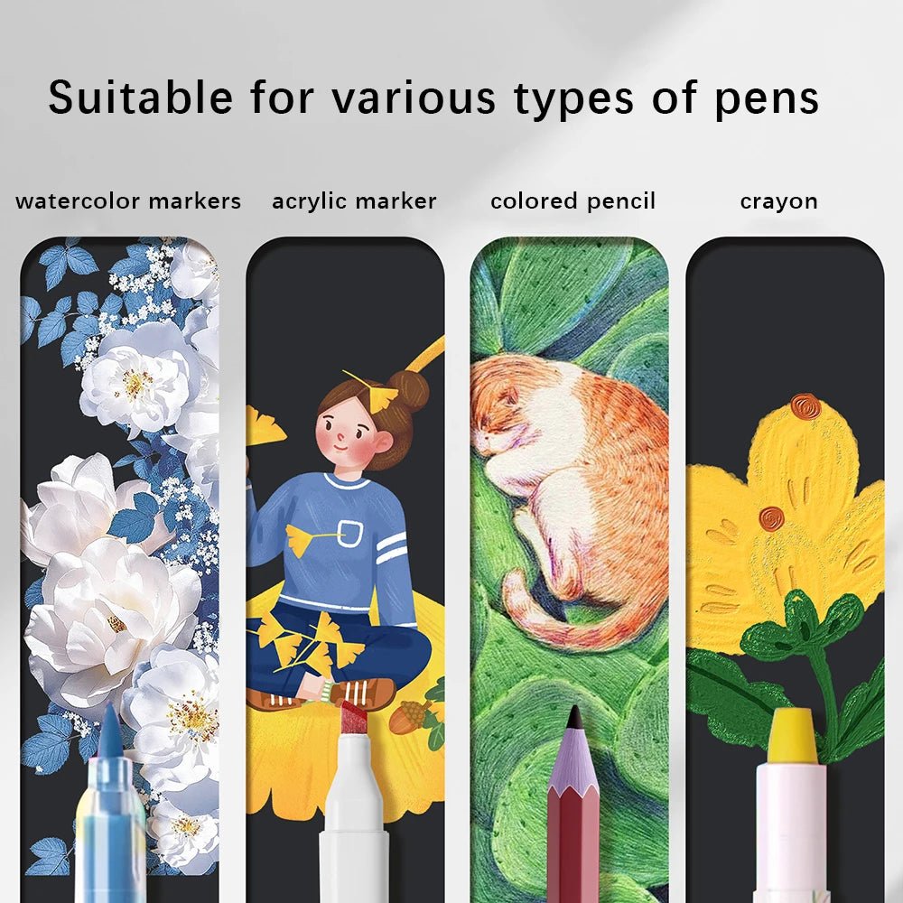 58 Sheets Black Cardboard Thick Acrylic Marker Special Drawing Book