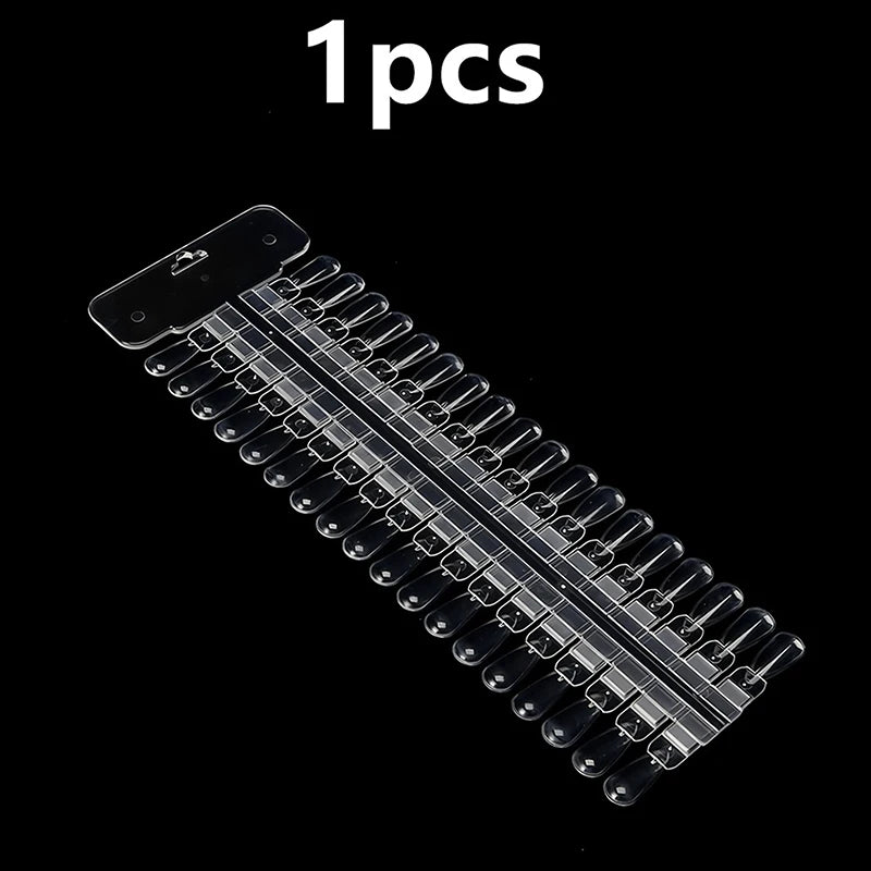 36pcs Natural/Clear Color Card Removable Nail Art Display False Nail Tips Rack Teardrop Design Manicure Gel Polish Practice Tool Peaceful Pleasures Health and Wellness Transparent