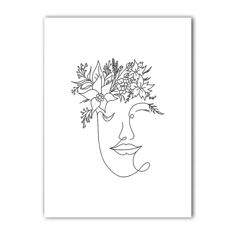 Black & White Abstract Canvas Wall Art | Modern Figure Poster Print Canvas Wall Art Peaceful Pleasures Health and Wellness 03 15x20cm No Frame China Mainland
