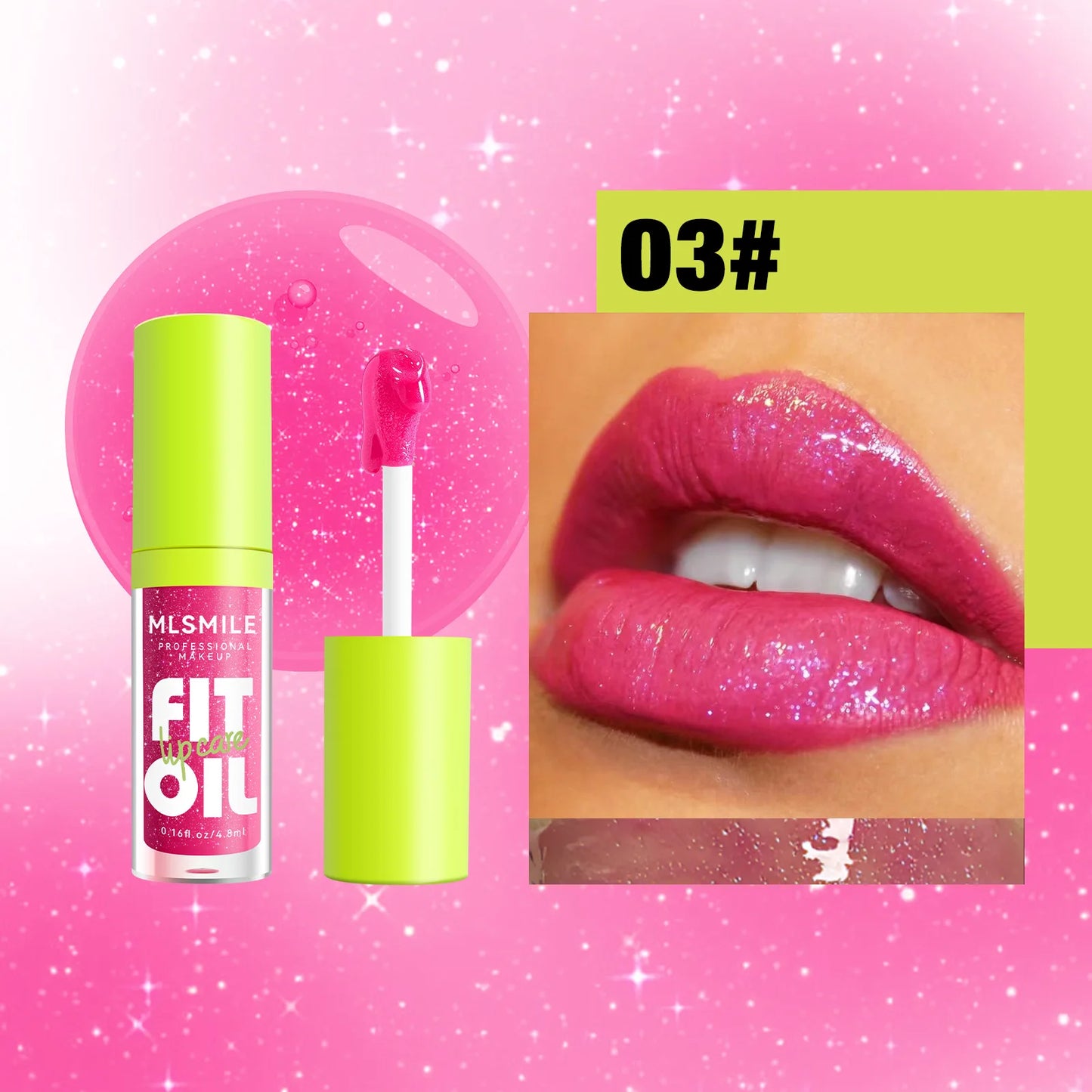 MLSMILE Plumping Lip Oil Gloss – Hydrating Mirror Finish