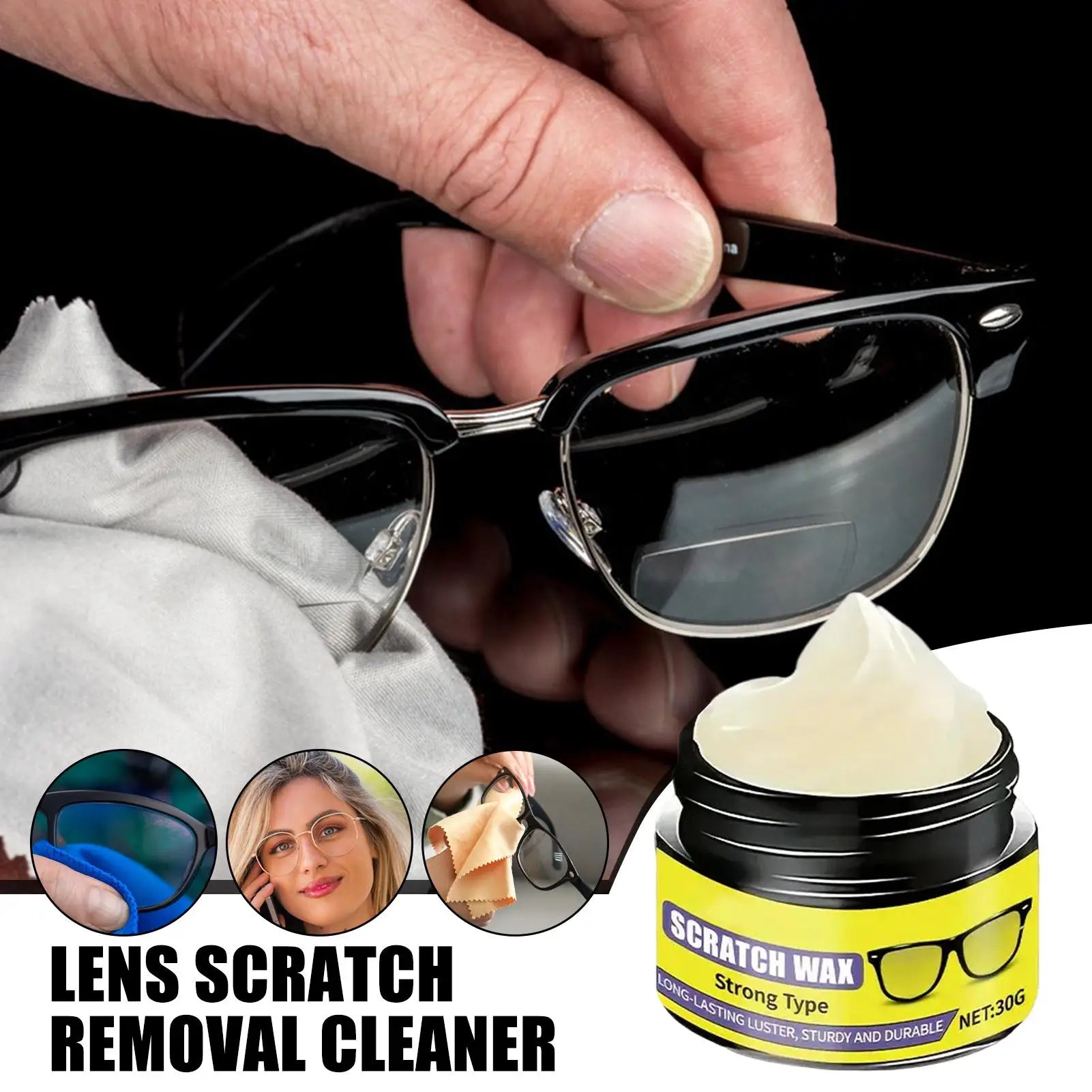 Fast-Acting Glasses Scratch Repair Cream Instant Scratch Remover for Eyeglasses Car Headlights Windshields Phone Screens Peaceful Pleasures Health and Wellness