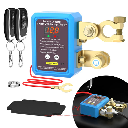 DaierTek 240A Remote Battery Kill Switch with LED Display Peaceful Pleasures Health and Wellness RL-240A-RCM3-VD United States
