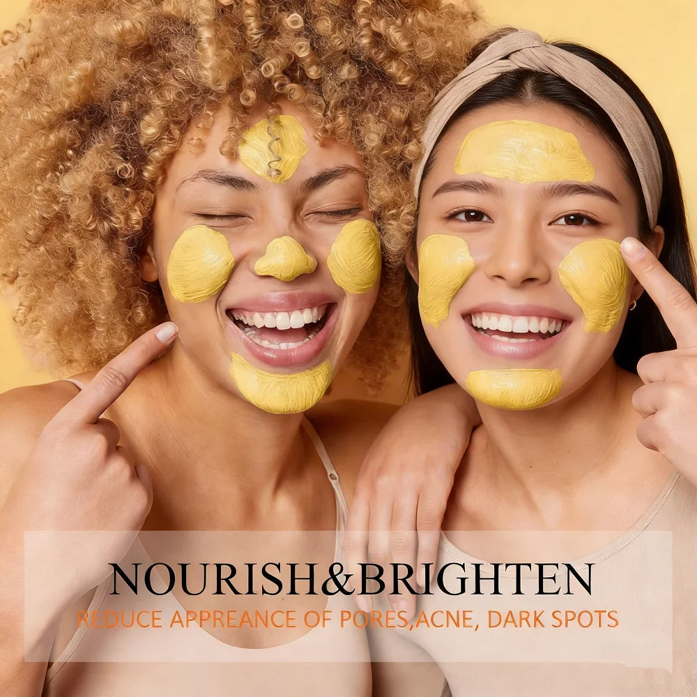 Turmeric Vitamin C Clay Mask Clay for Dull & Blemish-Prone Skin, Deep Cleansing Facial Mask, Face Masks Skincare Oil Control Peaceful Pleasures Health and Wellness