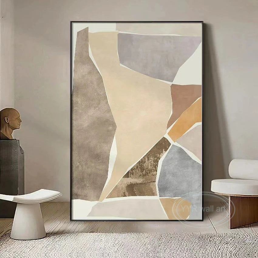 Thick Oil Nordic Abstract Painting Natural Scenery Handmade Oil Painting Home Decoration Painting Bedroom Dining Room Sofa Mural Peaceful Pleasures Health and Wellness
