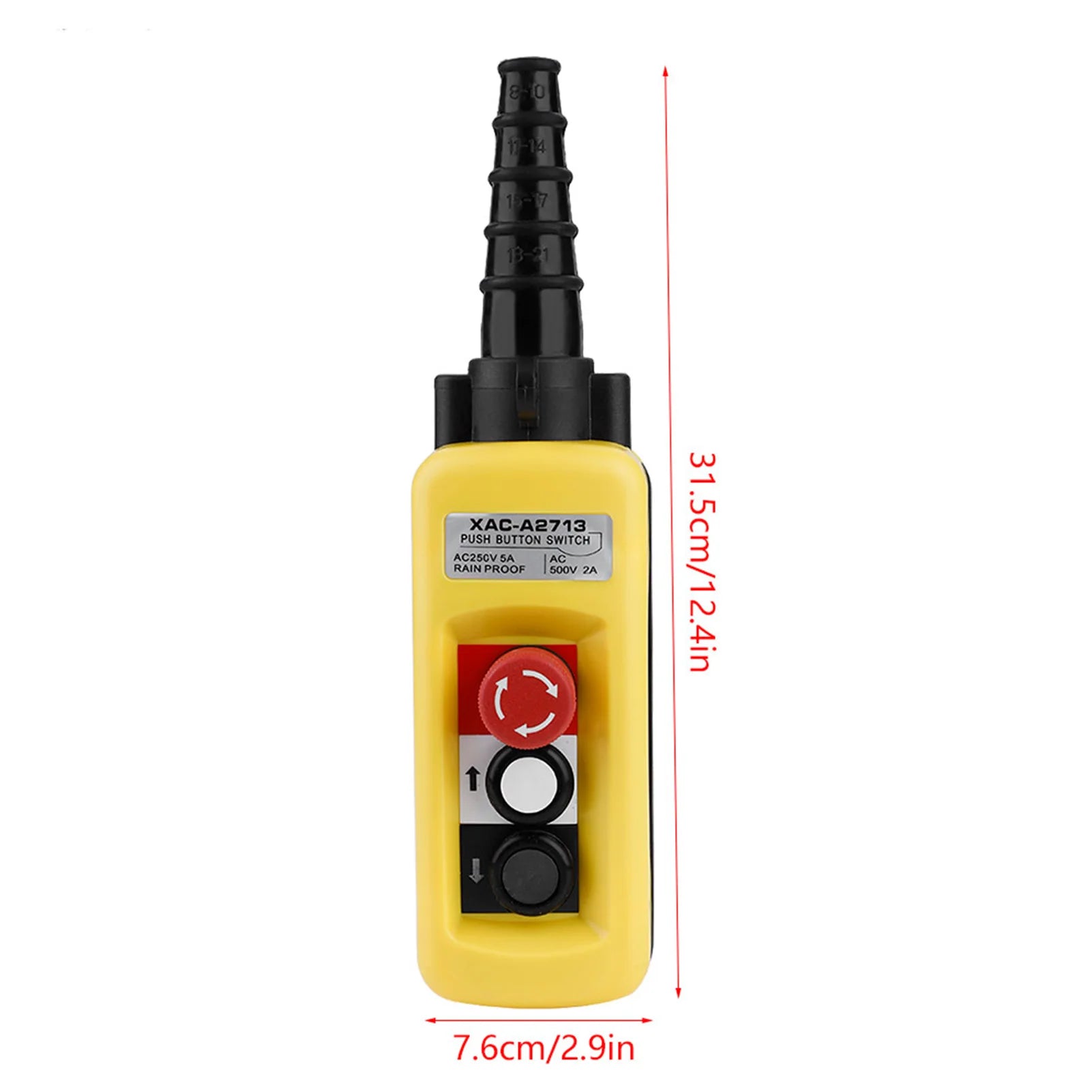 Crane Chain Hoist Push Button Switch Lifting Pendant Controller with Emergency Stop Hoist Controller Hoist Control System Peaceful Pleasures Health and Wellness