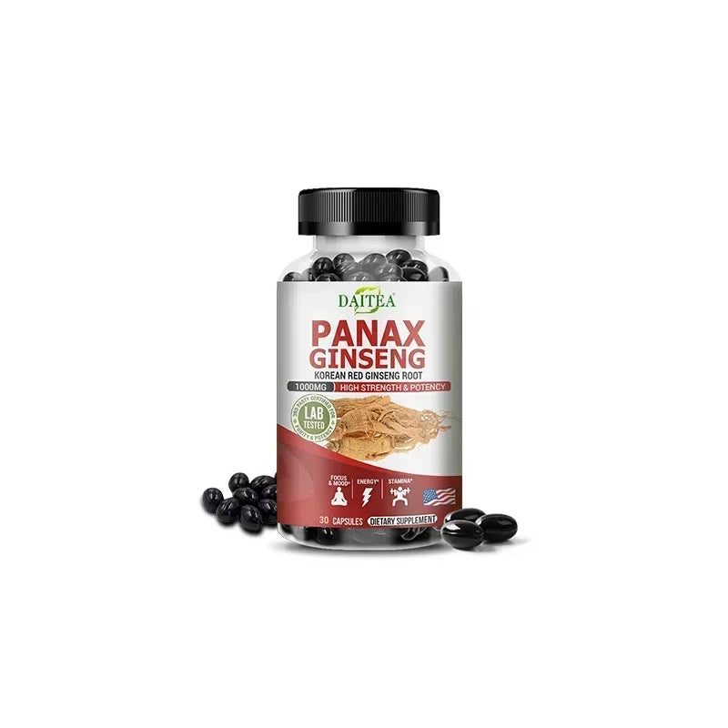 Panax Ginseng Capsules – Natural Energy Boost, Focus, Memory & Immune Support, Fatigue and Stress Relief,Maintain Overall Health Peaceful Pleasures Health and Wellness 30 count-1 bottle