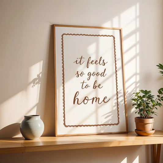 Retro It Feels So Good To Be Home Quotes Wall Art Print Canvas Painting Poster Picture For Living Room,Bedroom Home Decor Peaceful Pleasures Health and Wellness G3866 21x30cm Unframed