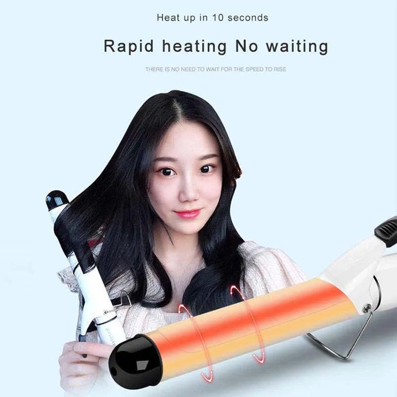 Professional Big Wavy Hair Curler Quick Heating Up Electric Nano Ceramic Curler 25Mm Curler Professional Curler Styling Tool Peaceful Pleasures Health and Wellness