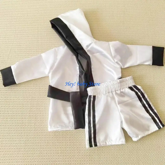 Newborn Boxing Photography Costume | Baby Robe & Shorts Set Baby Photo Costume Peaceful Pleasures Health and Wellness