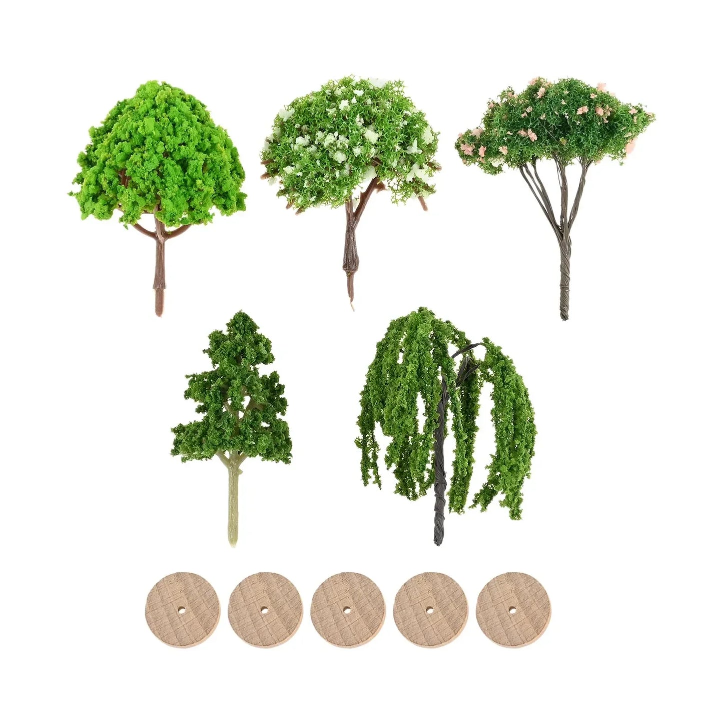 5-Pack Miniature Landscape Trees for Models, DIY & Dioramas