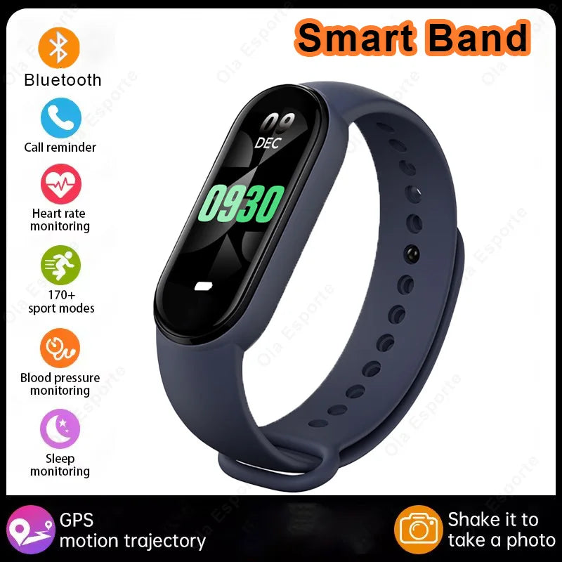 Fashion Smart Watch Fitness Bracelet Sports Waterproof Health Monitor Watch Smart Band BT Control Photo Capture Smart Wristband Peaceful Pleasures Health and Wellness Blue
