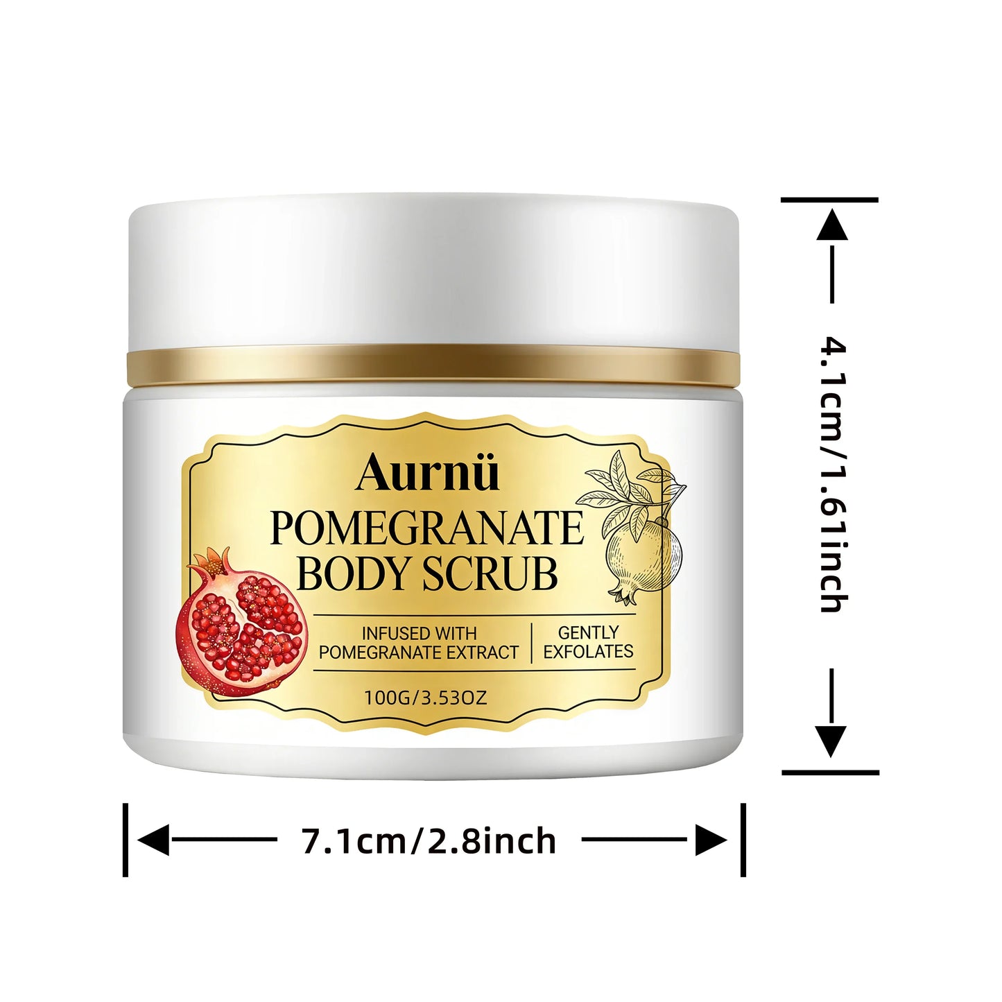 Aurnü Pomegranate Body Scrub – Hydrating & Gentle Exfoliant