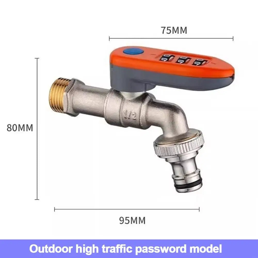 Metal Combination Lock Garden Faucet | 1/2" Anti-Theft Tap