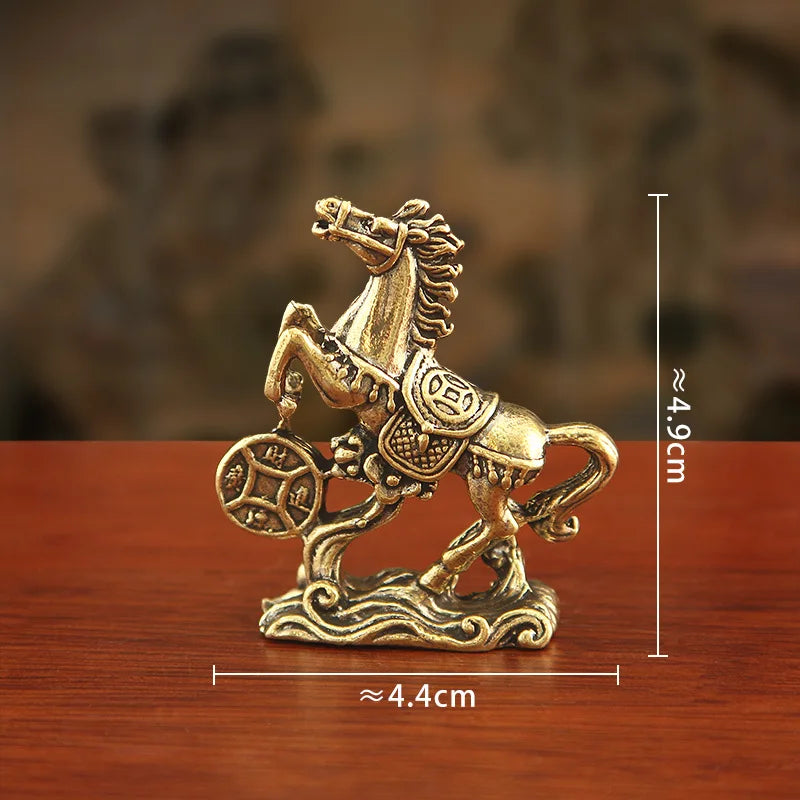 Bronze Horse Desktop Decoration Living Room Tea Table Sculpture Metal Craft Home Decorations Chinese Zodiac Horse Statue муравьи Peaceful Pleasures Health and Wellness 03