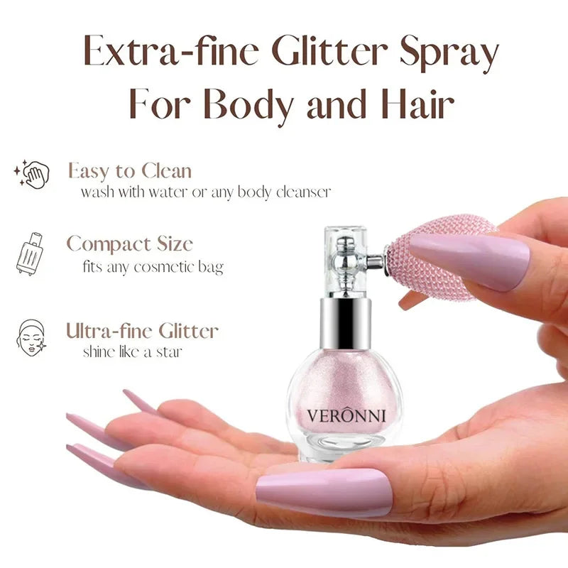 VERONNI Body & Face Diamond Shimmer Highlight Spray Powder