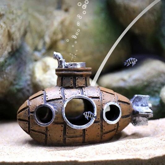 Resin Submarine Aquarium Cave – Fish & Shrimp Hideout Ornament Aquarium Cave Ornament Oasis Select