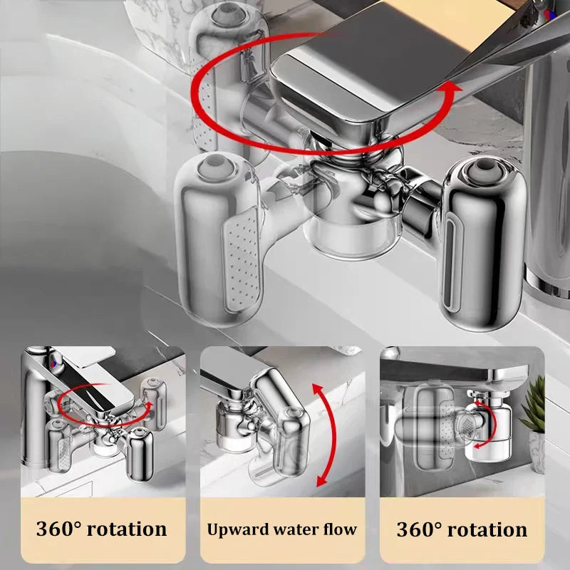 4-Speed Rotating Faucet Extender – Filter & Splash-Proof Head