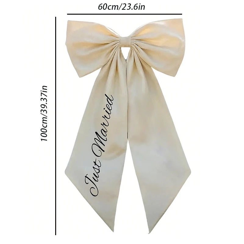 Just Married Big Car Bow | Wedding & Bridal Shower Decoration Wedding Car Decoration Peaceful Pleasures Health and Wellness
