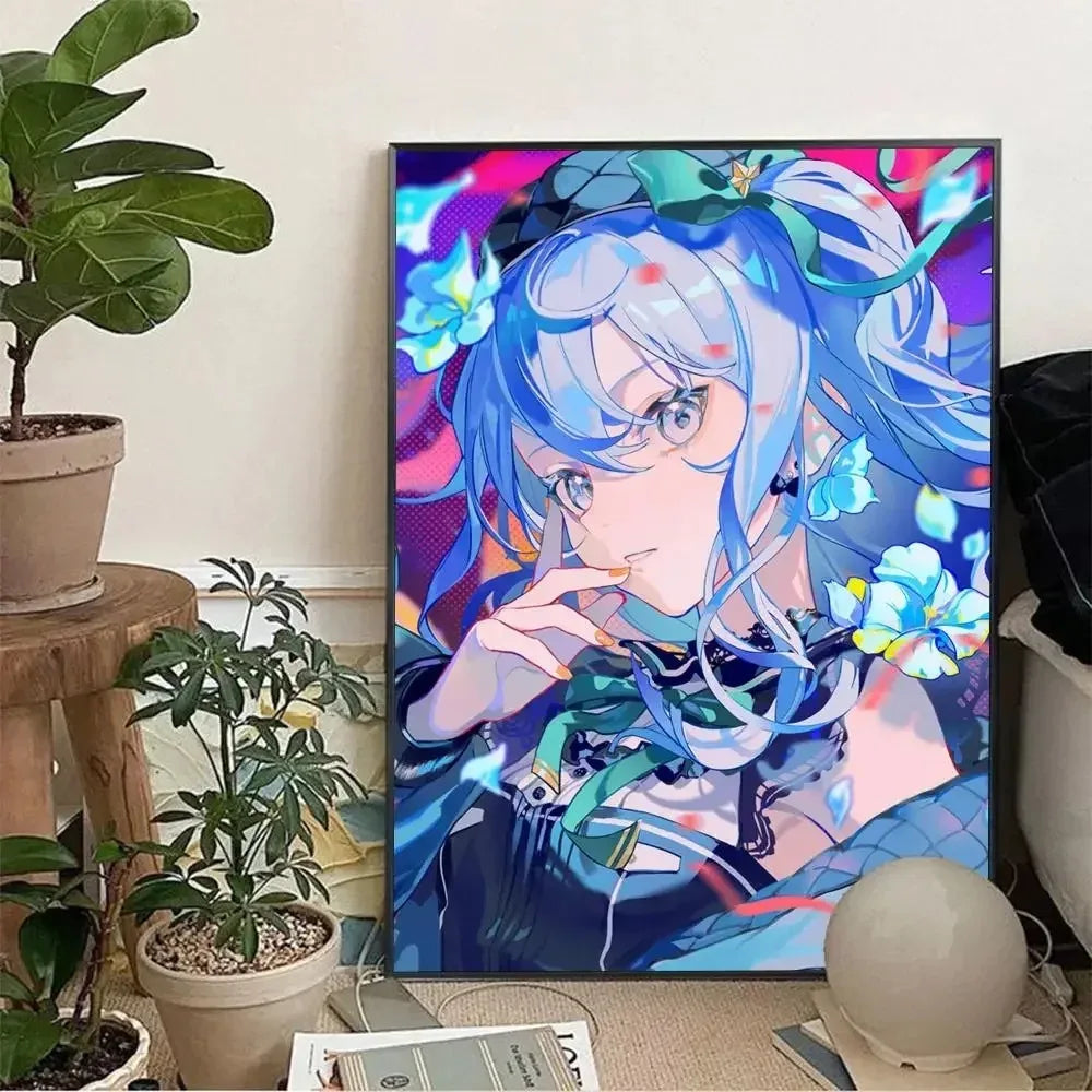 Hoshimachi Suisei Hololive Anime Canvas Wall Art Poster