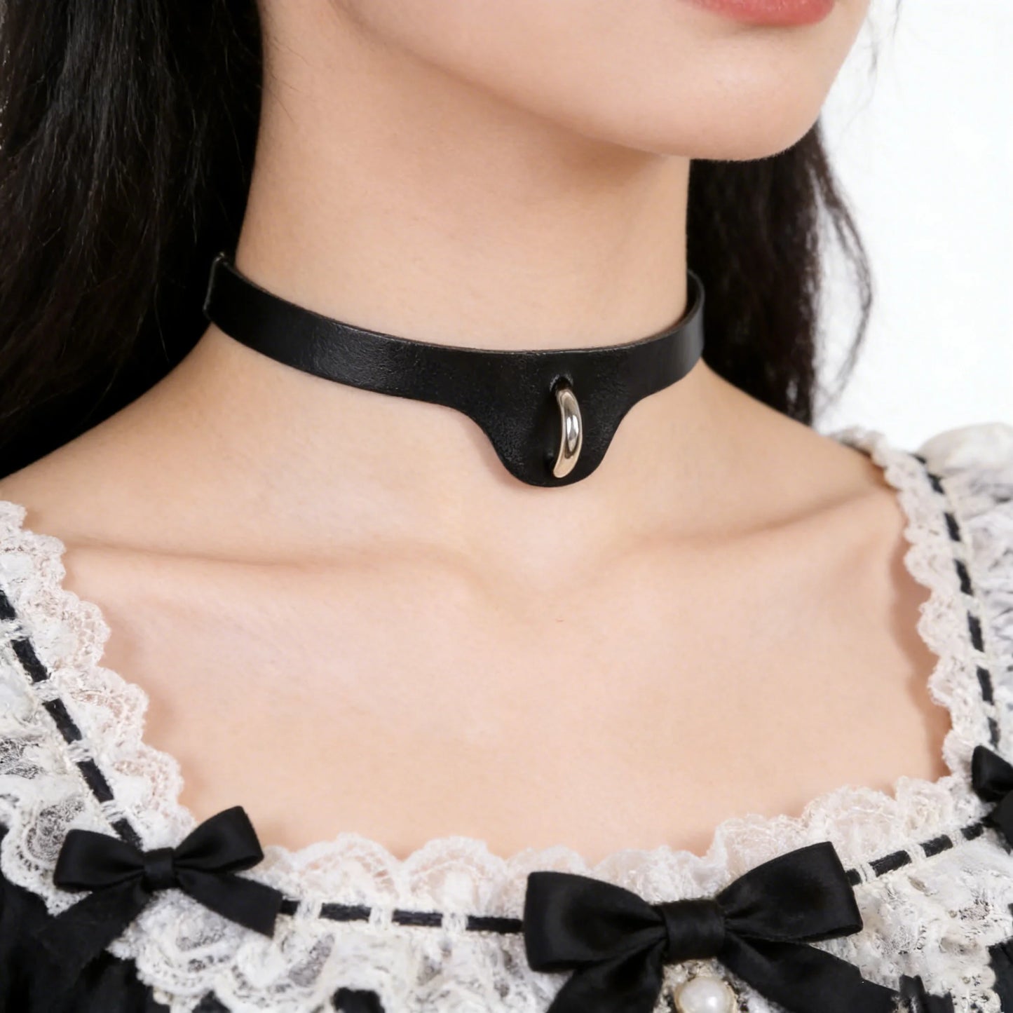 Sexy Harajuku PU Leather Collar Belt Pendant Necklaces Women Men Punk