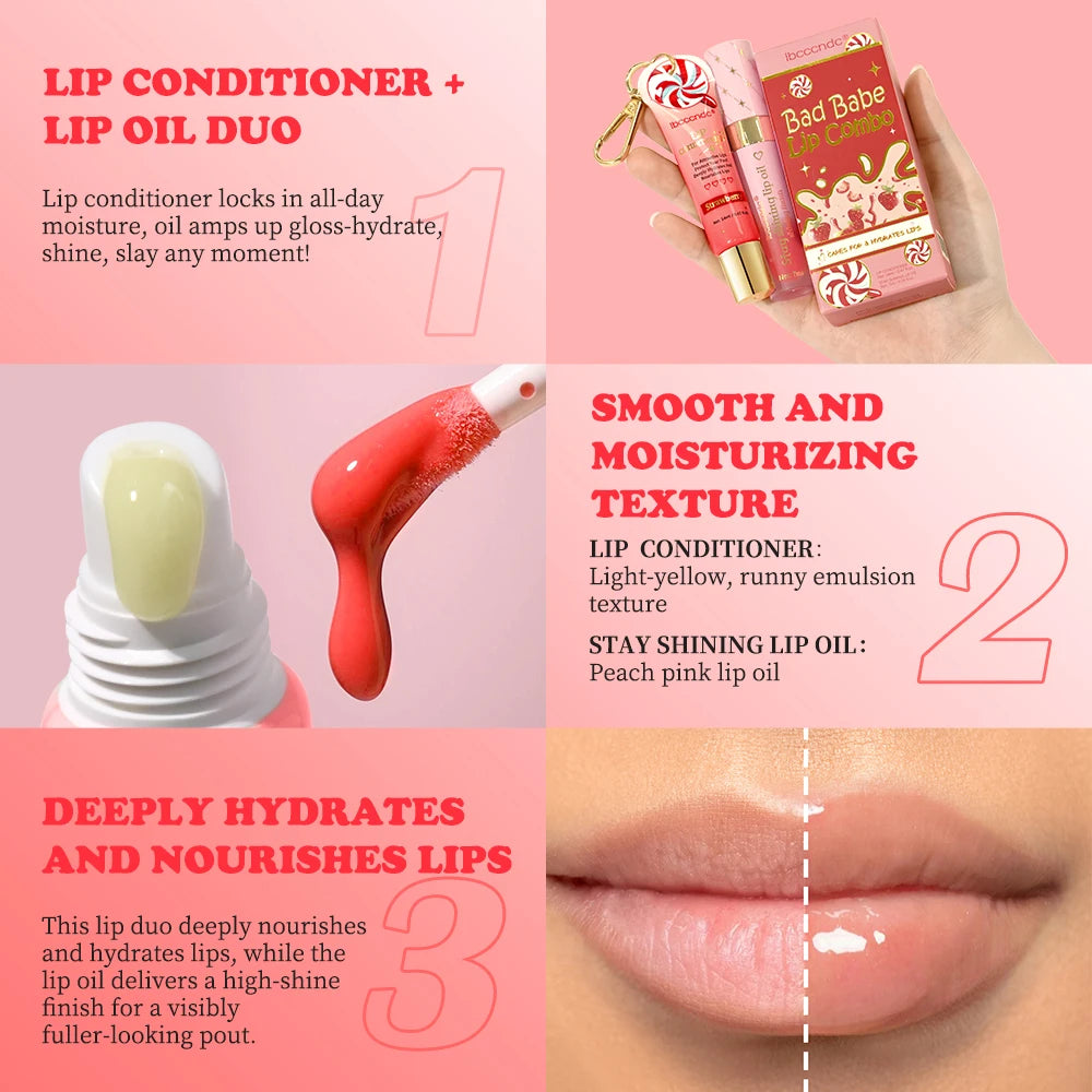 2PCS Lipstick Set Natural Lipgloss Lightweight Texture Long Lasting Hydration Deeply Moisturizing Lip Makeup Cosmetics Peaceful Pleasures Health and Wellness