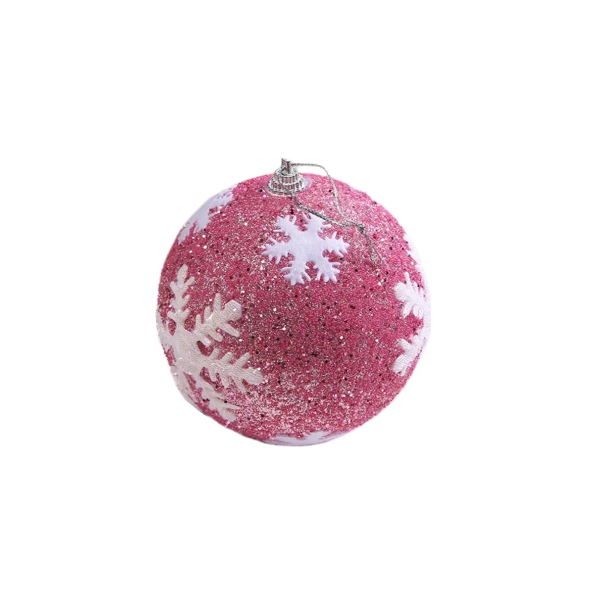 Pink Foam Christmas Ball Ornament 10cm | Holiday & Wedding Decor