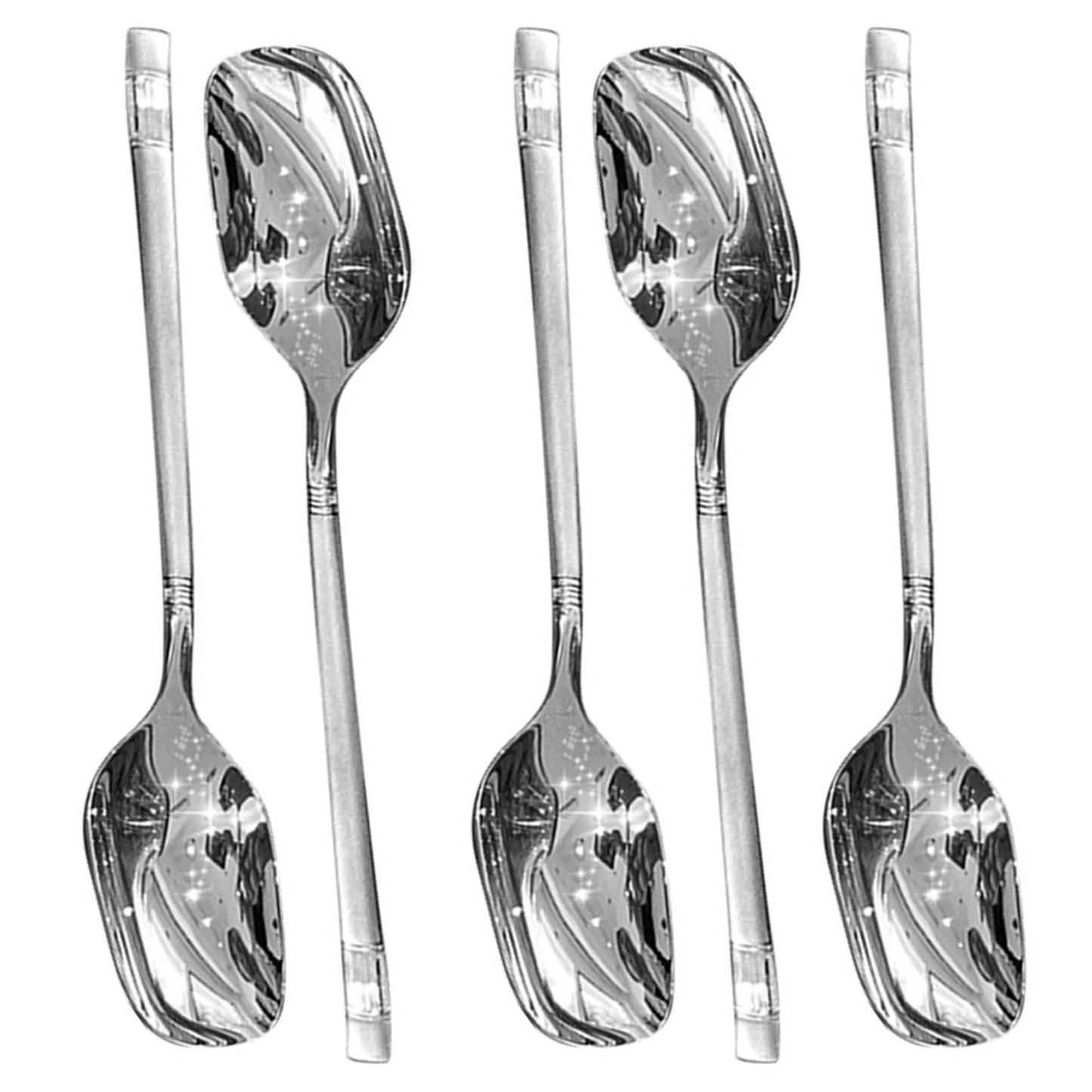 304 Stainless Steel Korean Soup Spoons,Squared Head Dinner Spoon,Flat Bottom Soup Spoons For Home,Korean BBQ Restaurant Supplies Peaceful Pleasures Health and Wellness