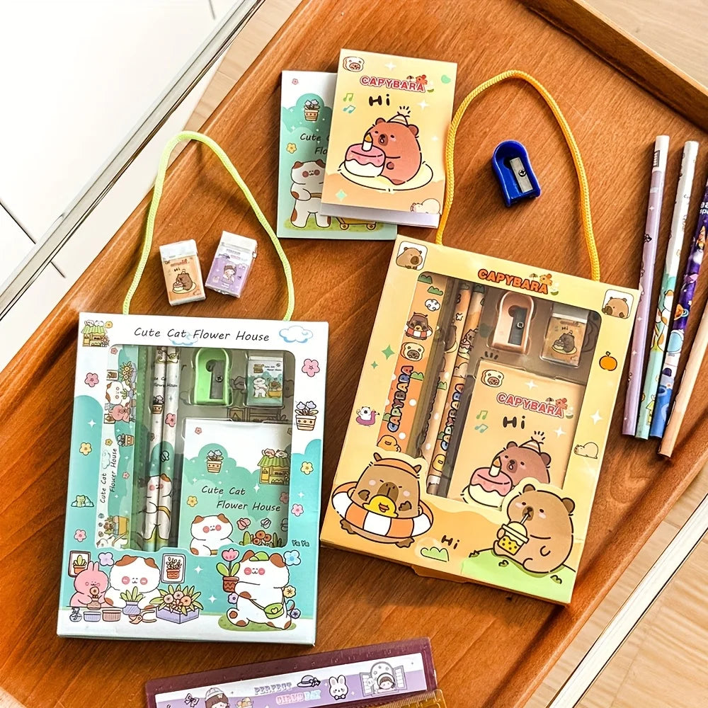 Capybara & Astronaut Stationery Set – 6-Piece Gift Bundle