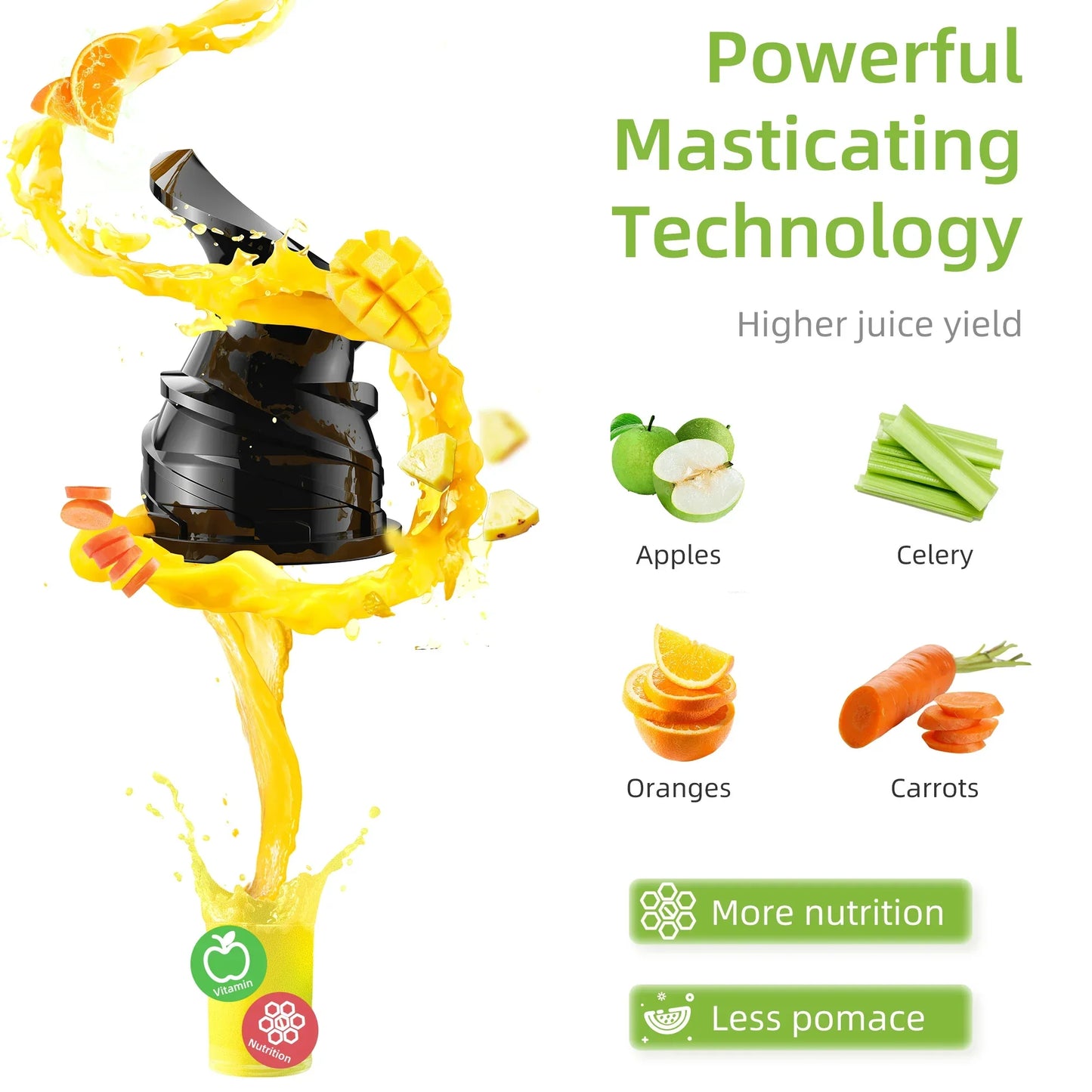 BioloMix Cold Press Juicer – 78mm Feed Chute, 200W DC Motor, BPA-Free Tritan Peaceful Pleasures Health and Wellness