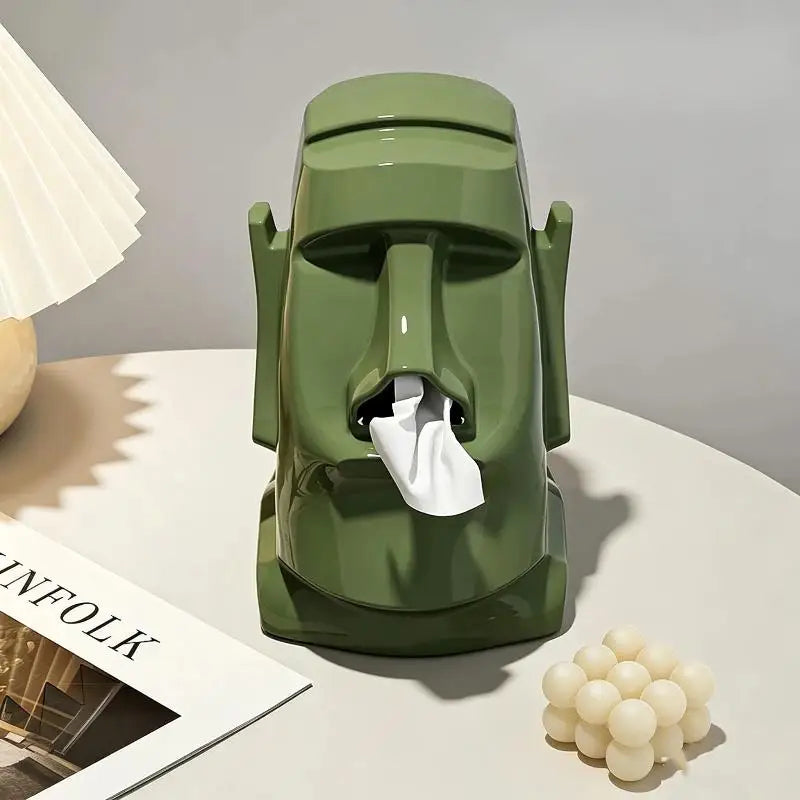 Stone Statue Tissue Box & Headphone Stand | Desk Organizer