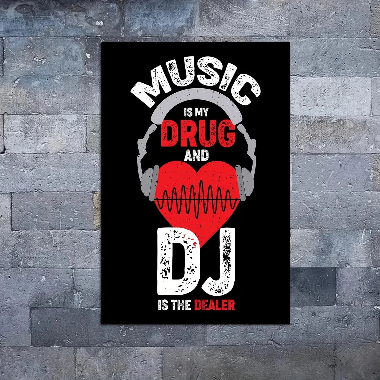 DJ Electro Techno 90s Music Canvas Wall Art Print Poster