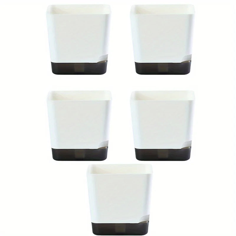 5-Pack Self Watering Mini Plant Pots with Water Reservoir