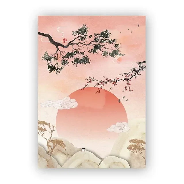 Korean Hanbok Traditional Canvas Wall Art | Vintage Asian Poster