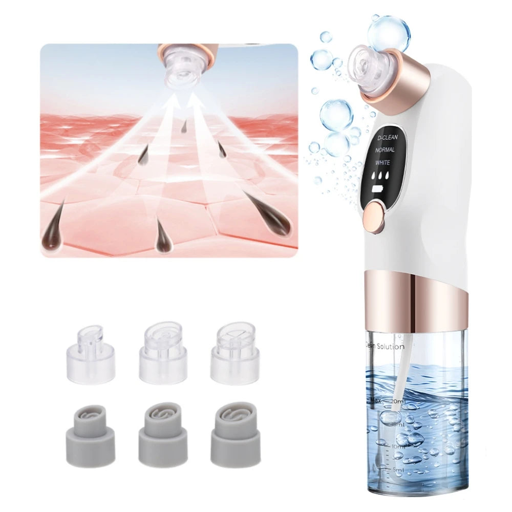 Small Bubble Blackhead Remover Pore Vacuum Face Cleaner Black Head Extractor Skincare Pimple Removal With 6 Suction Heads Peaceful Pleasures Health and Wellness