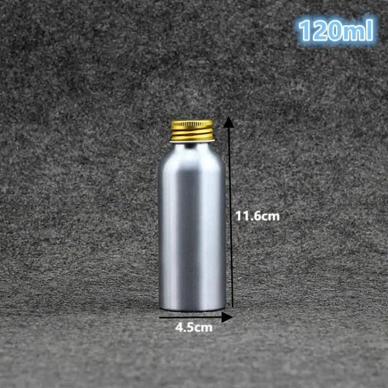 Gold Aluminum Refillable Travel Bottle 50ml–250ml Screw Cap
